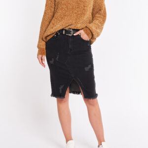 16290SWSS VANESSA DENIM SKIRT BLACK
