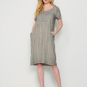 HF2210 DRESS STIPED LUREX PANEL GREY